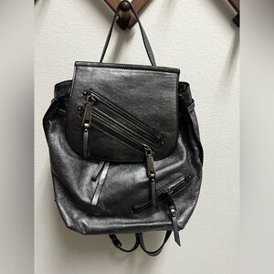 Rebeccca Minkoff silver backpack purse